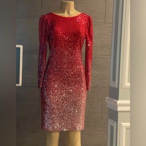 Nanette sparkling red sequin dress 4 small New Year Christmas cocktail party